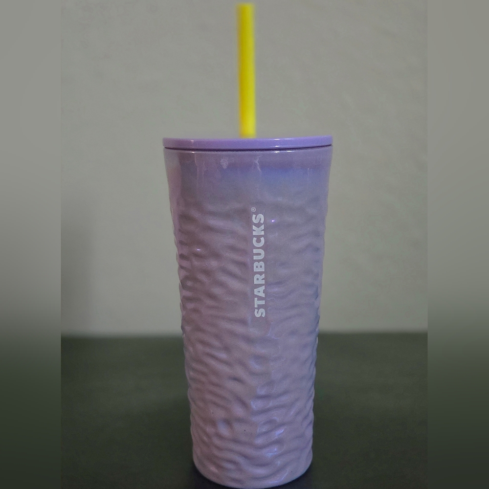 Starbucks Purple Tumbler with Yellow Straw